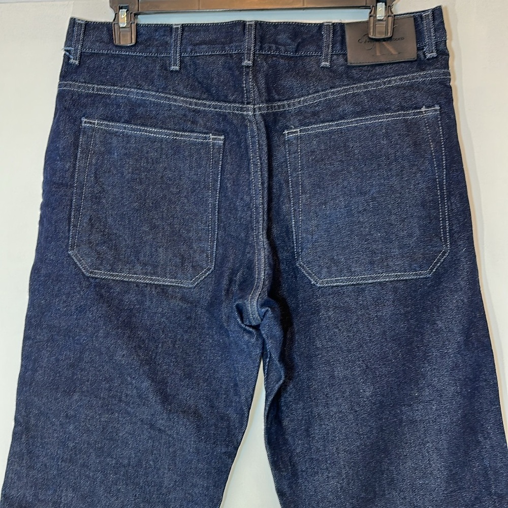 Calvin Klein Straight-Leg Cotton Denim Blue Jeans 36x32 NWOT - Picture 3 of 8